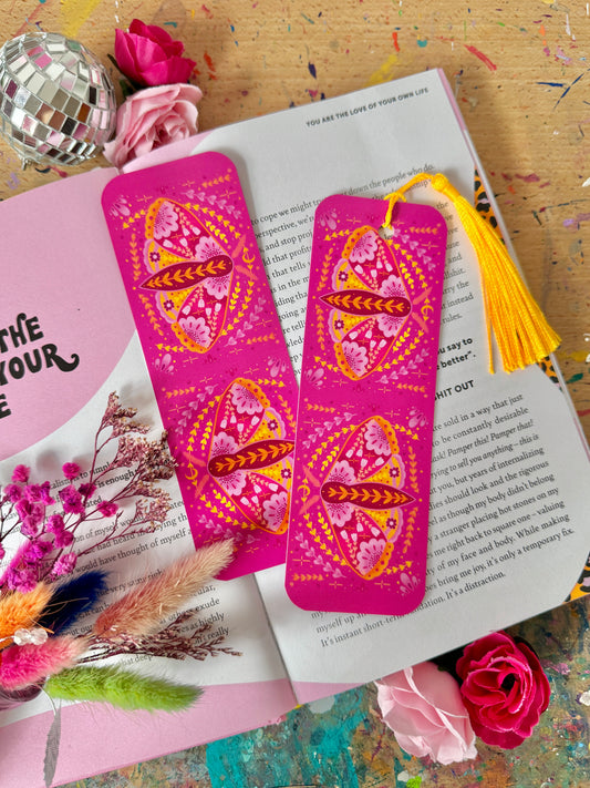 Pink Moth Bookmark