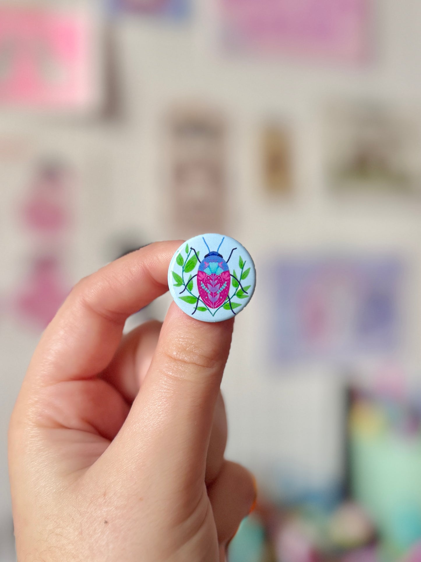 Floral Beetle Small Badge