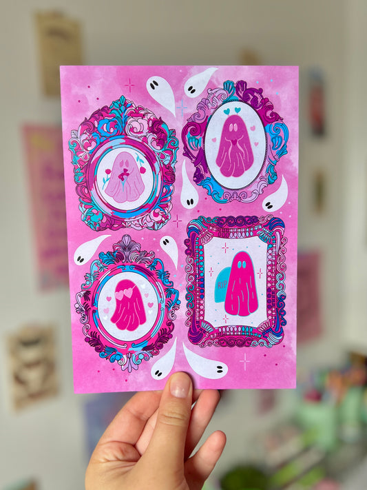 Pink Ghosts A5 Print