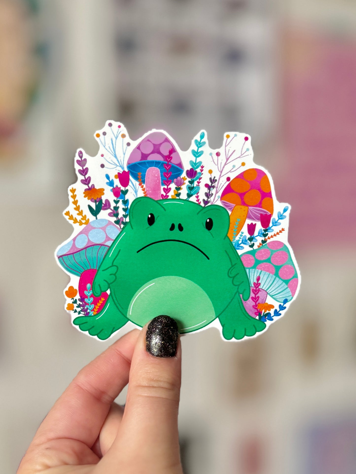 Grumpy Frog Sticker