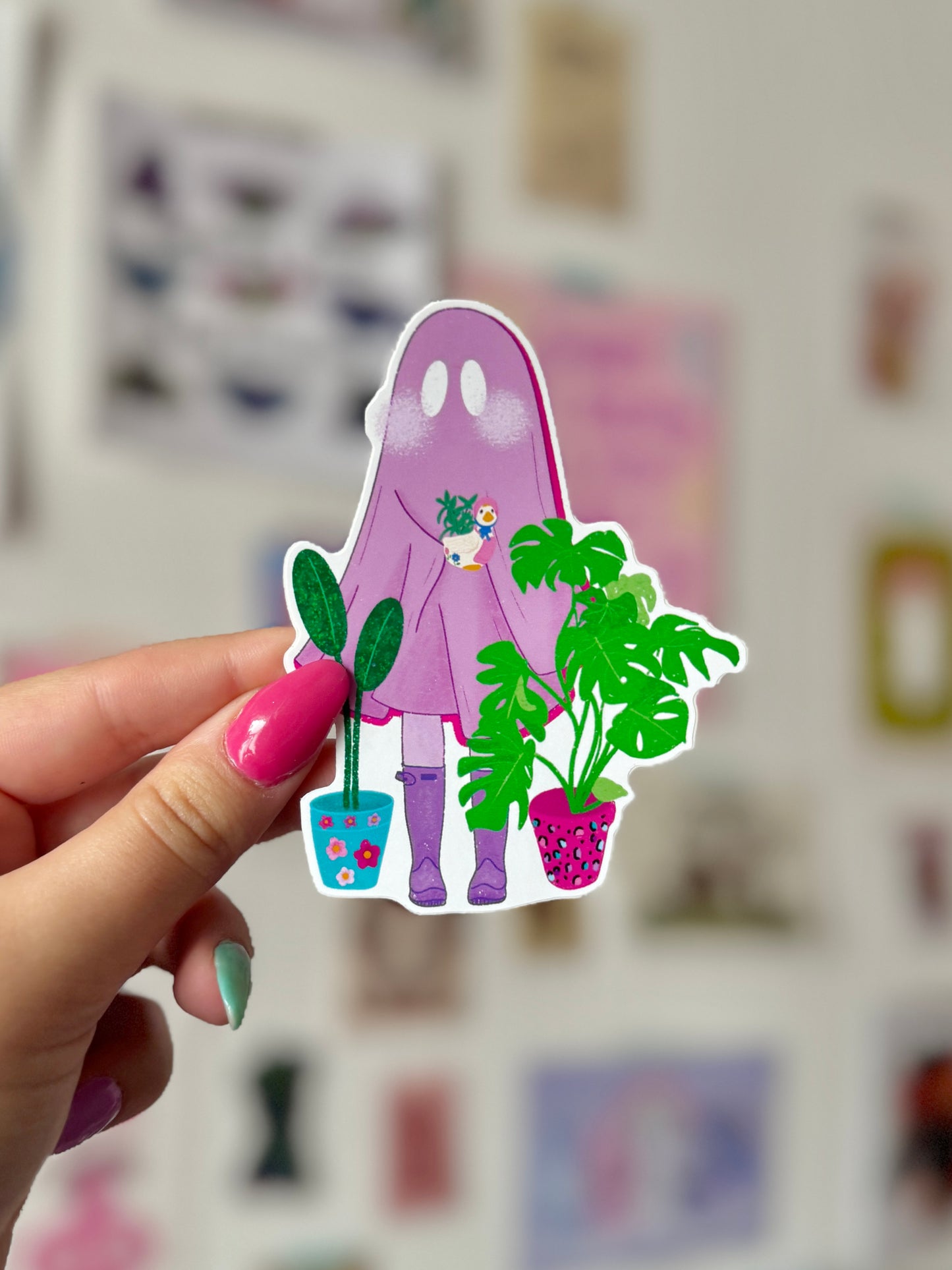 Plant Babe Ghost Sticker