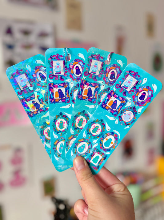 Teal Ghost Frames Bookmark