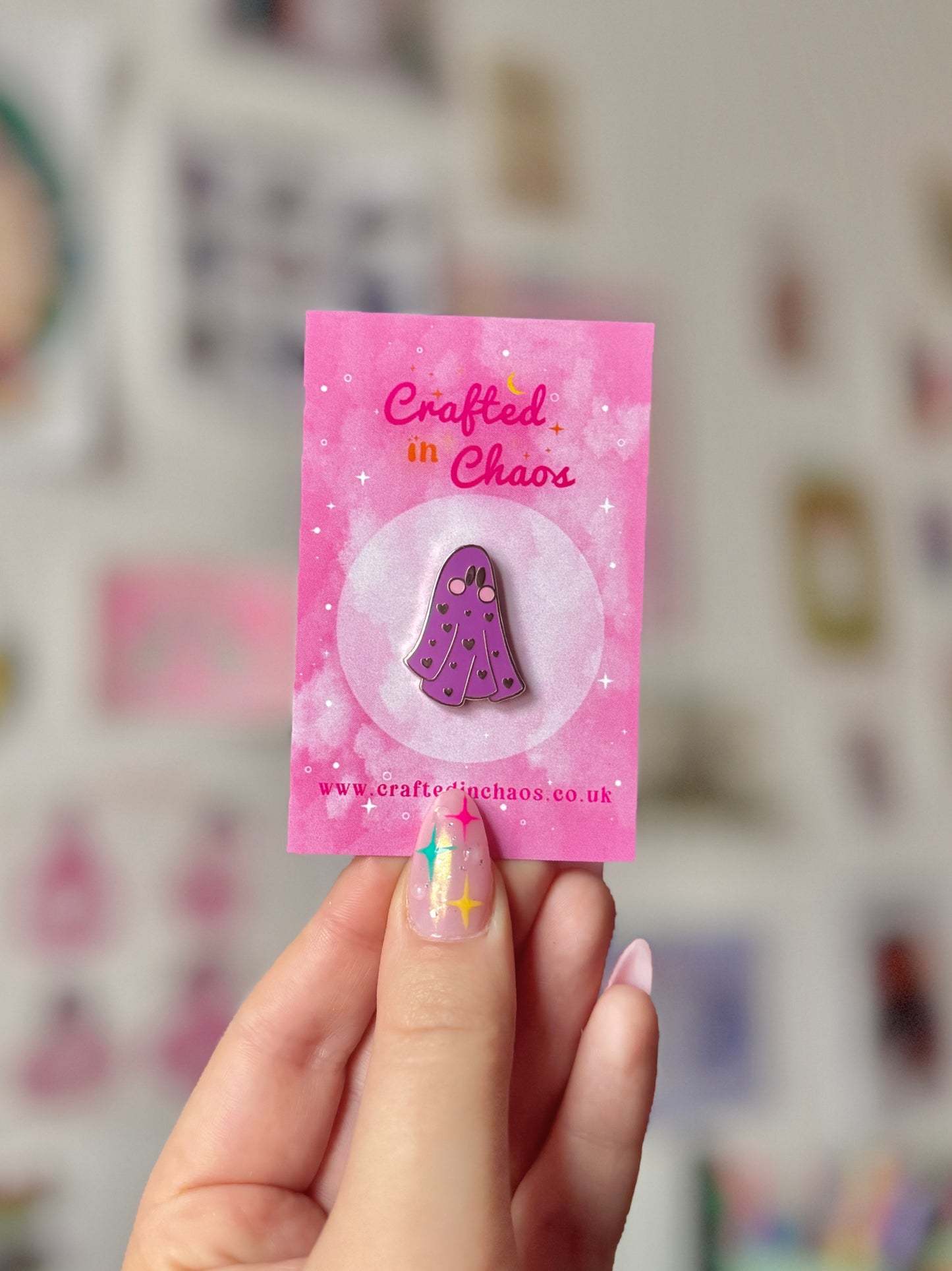 Ghostie Enamel Pin - Purple