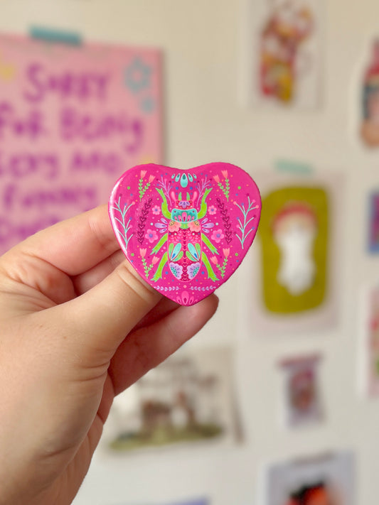 Bug Love Heart Badge