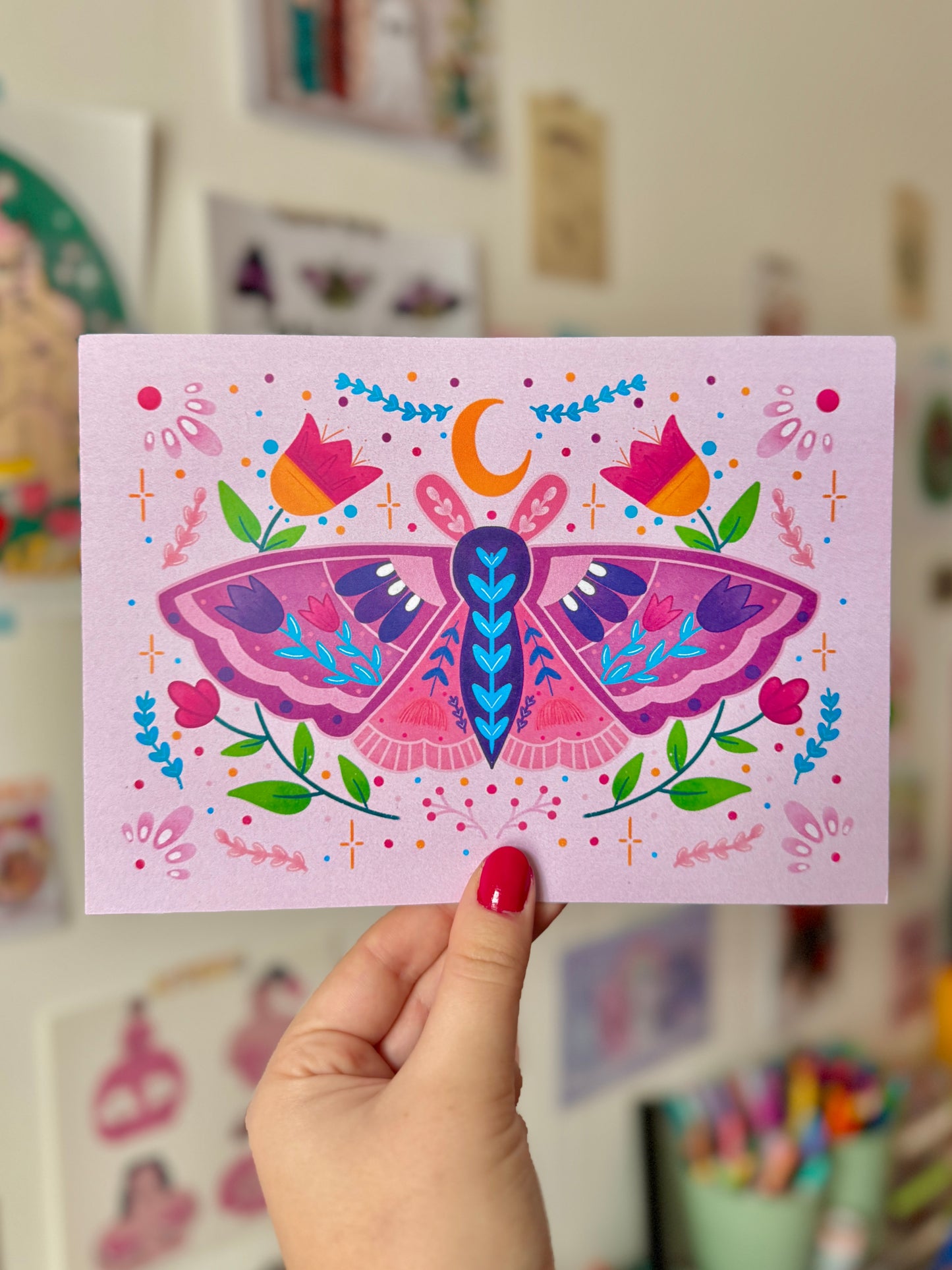 Lilac Moth A5 Print