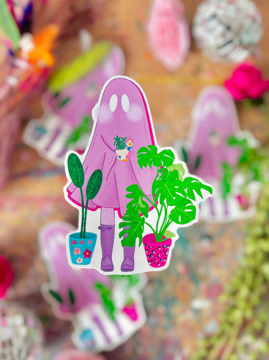 Plant Babe Ghost Sticker