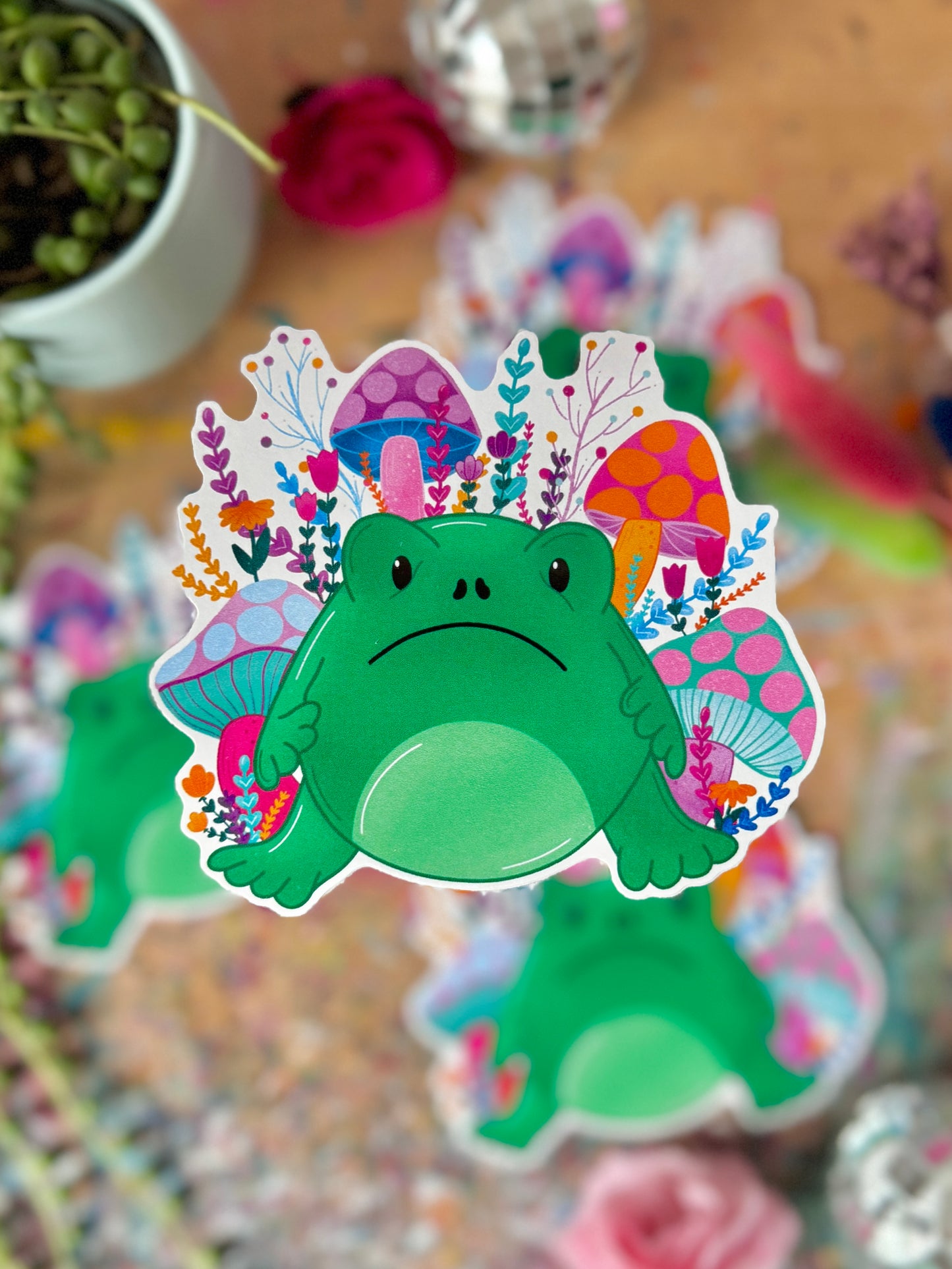 Grumpy Frog Sticker