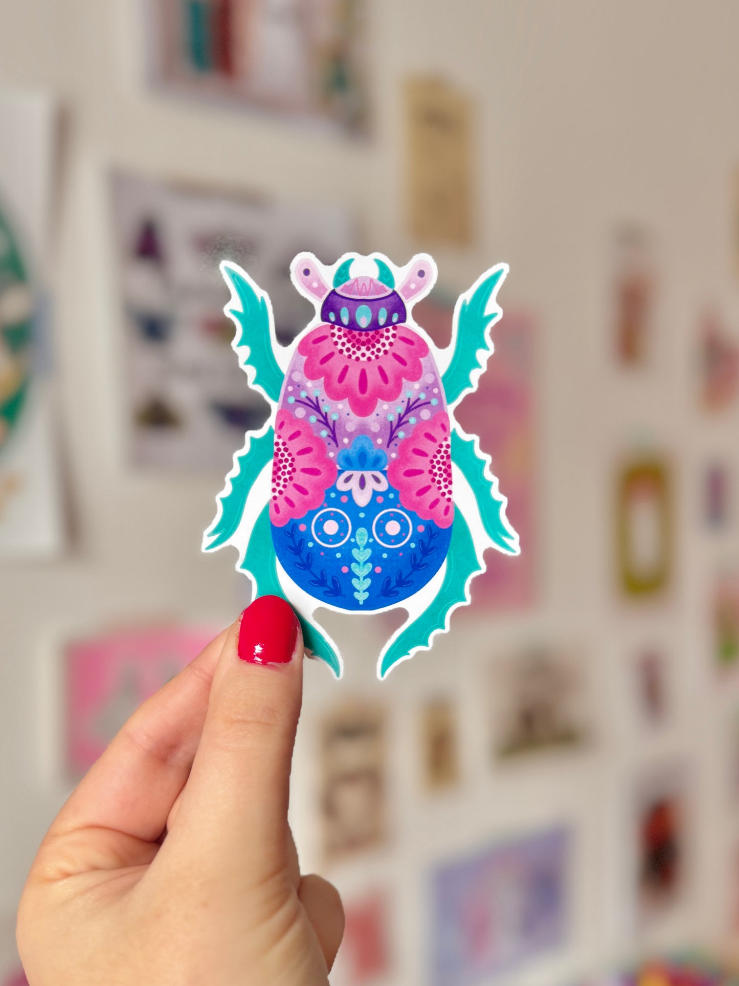 Purple Beetle Sticker