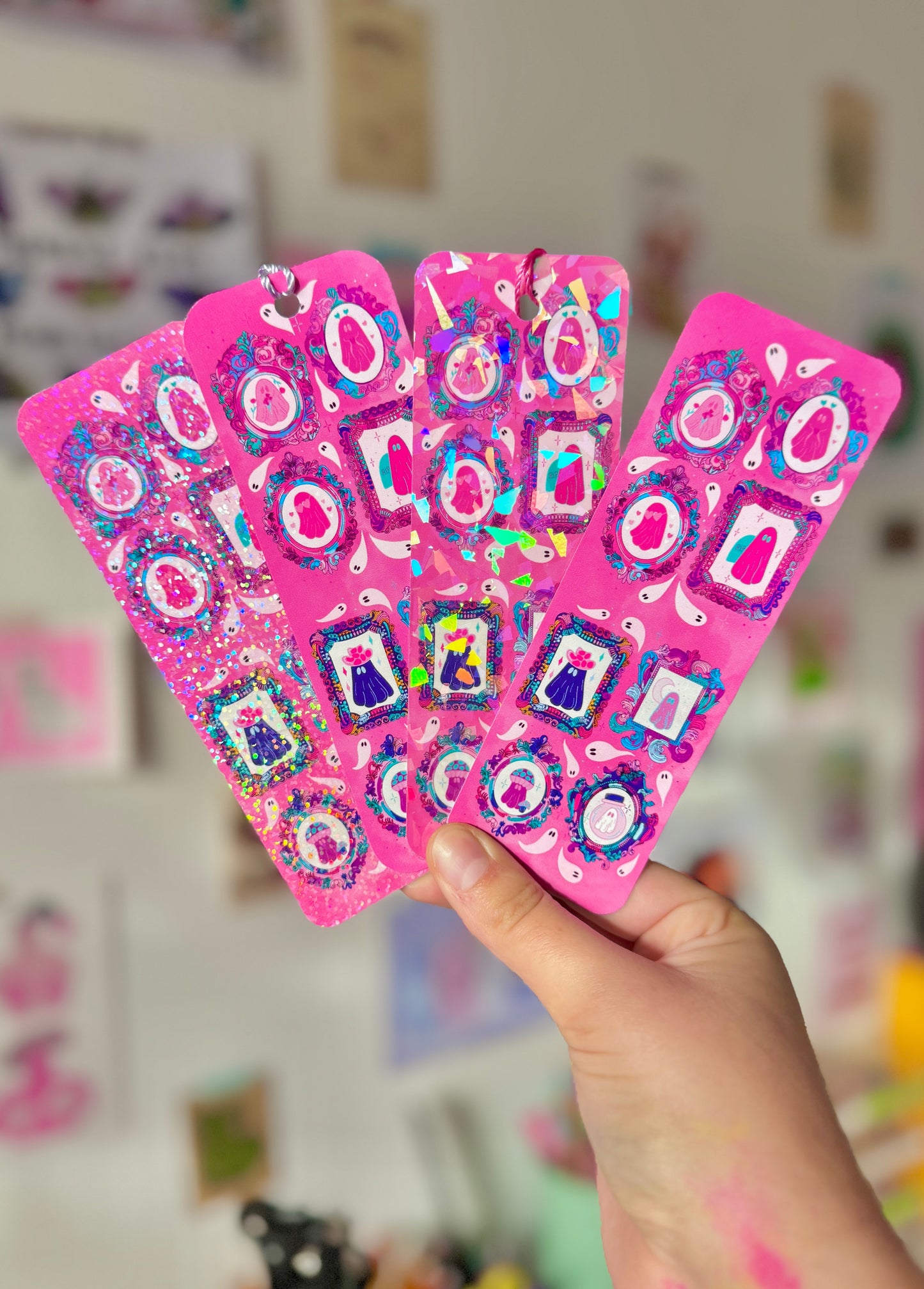 Pink Ghost Frames Bookmark