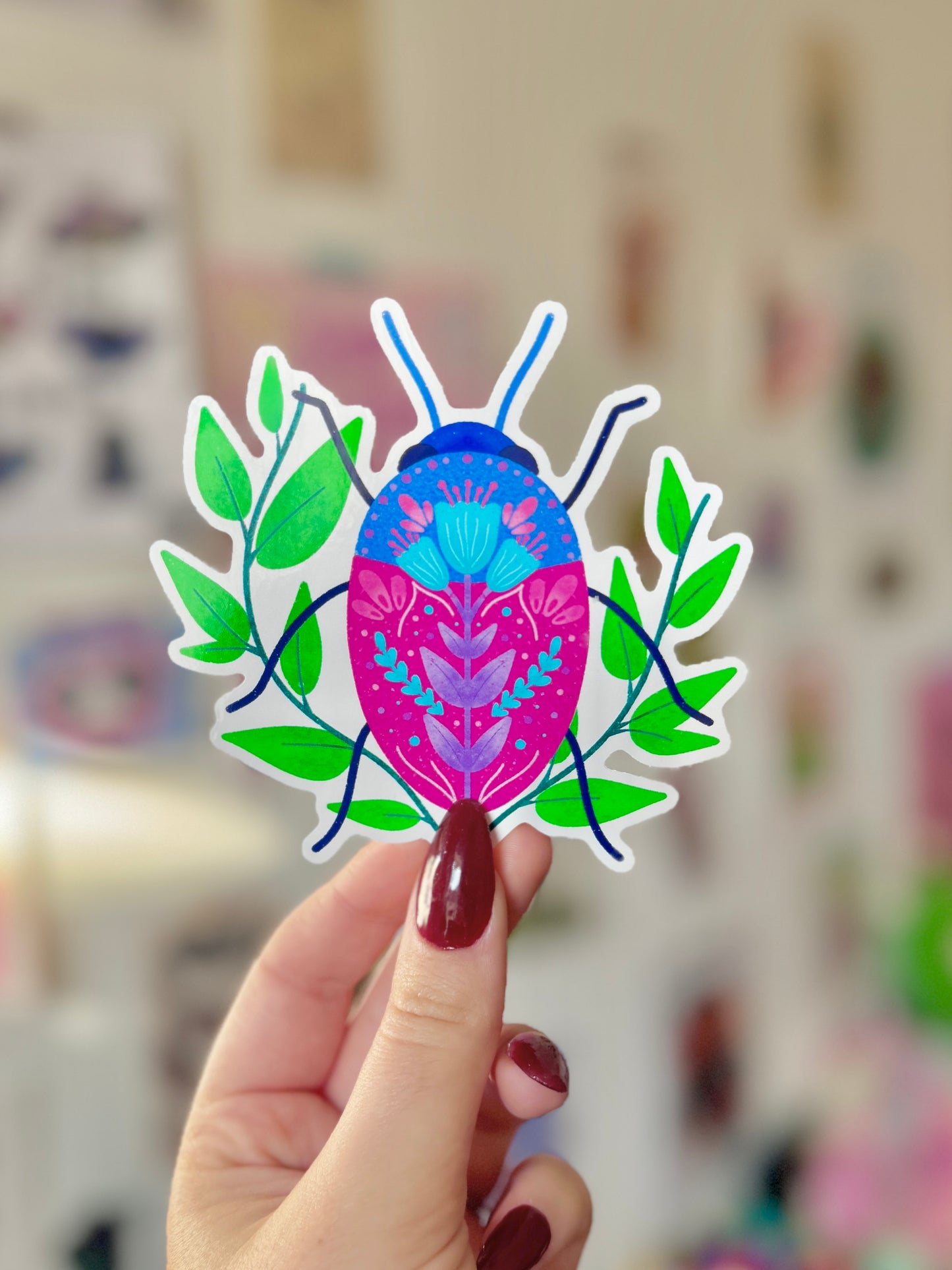 Floral Beetle Sticker