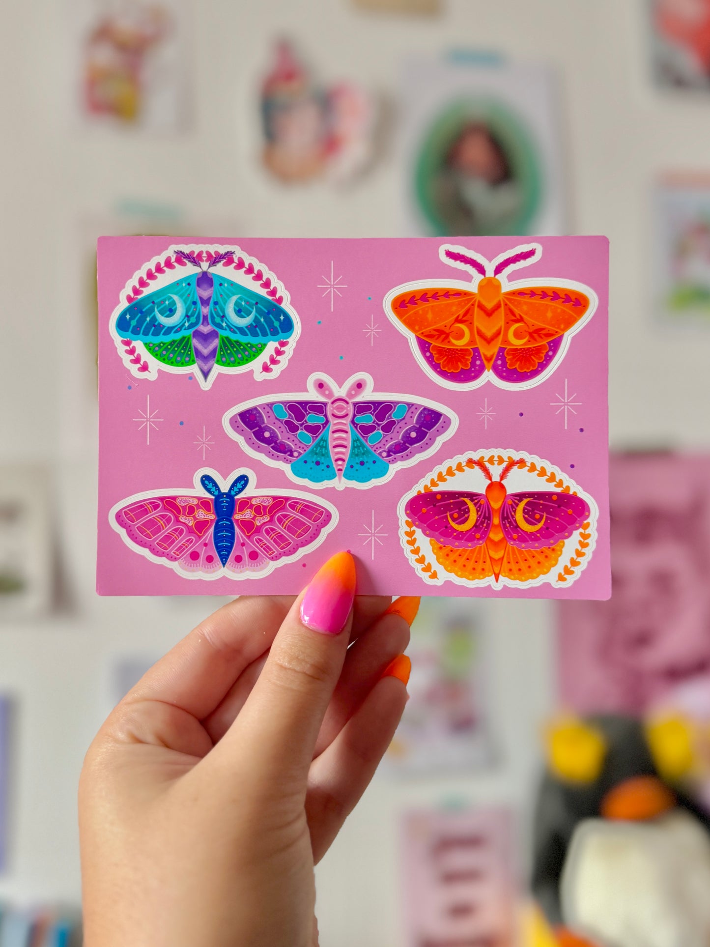 Moths Collection A6 Sticker Sheet