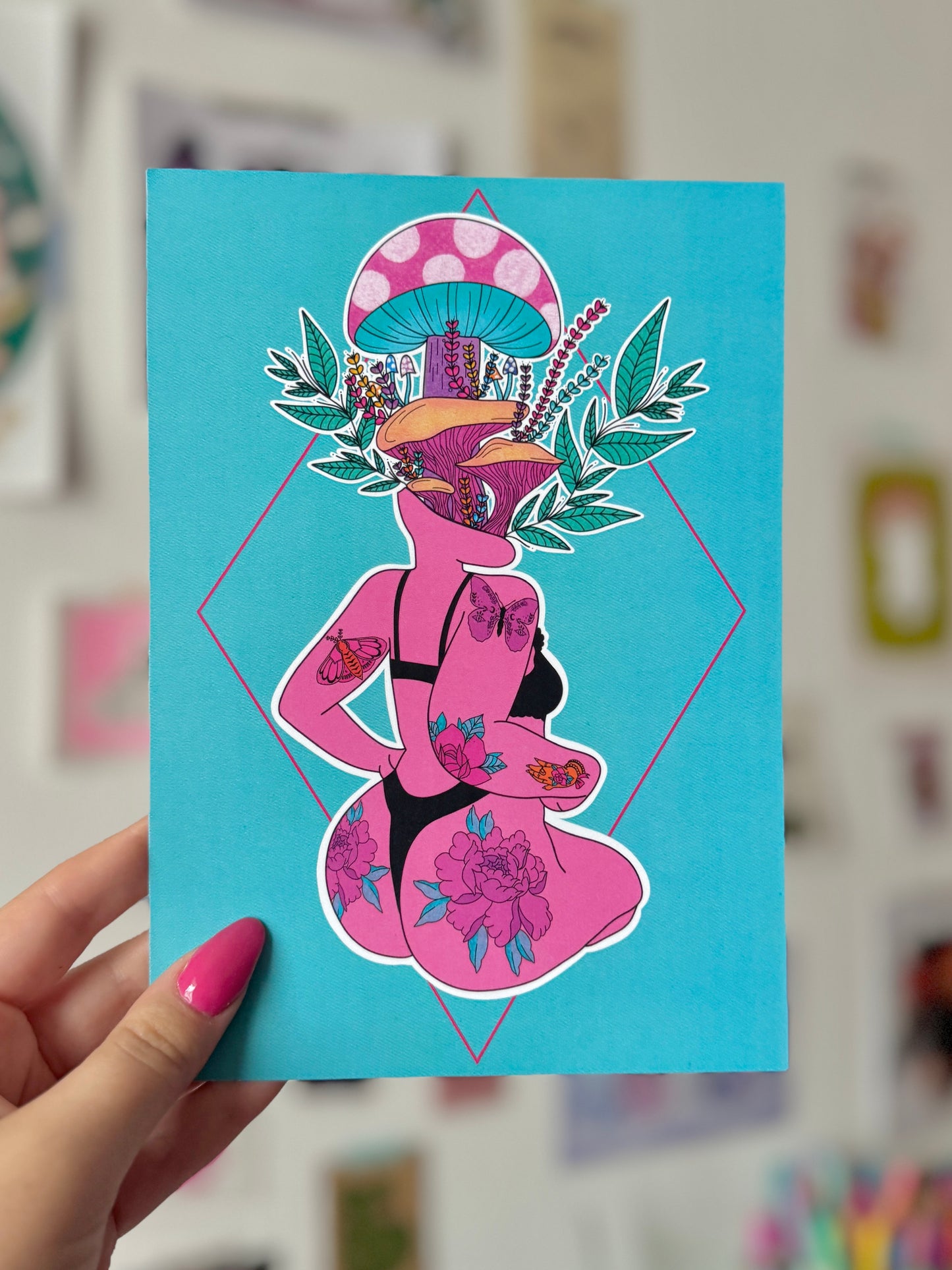 Mushroom Girl A5 Print