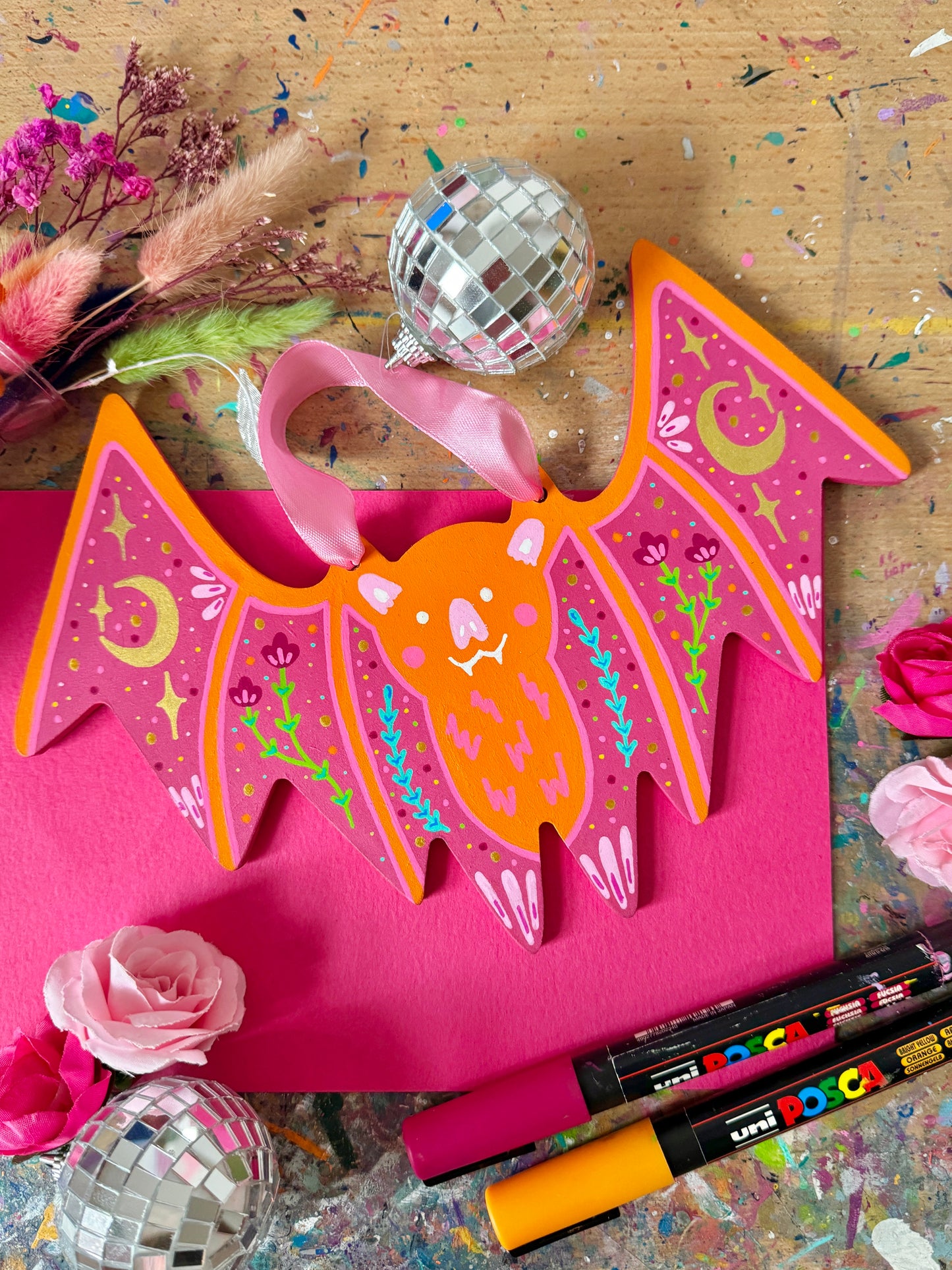 Pink Bat Wall Hanging