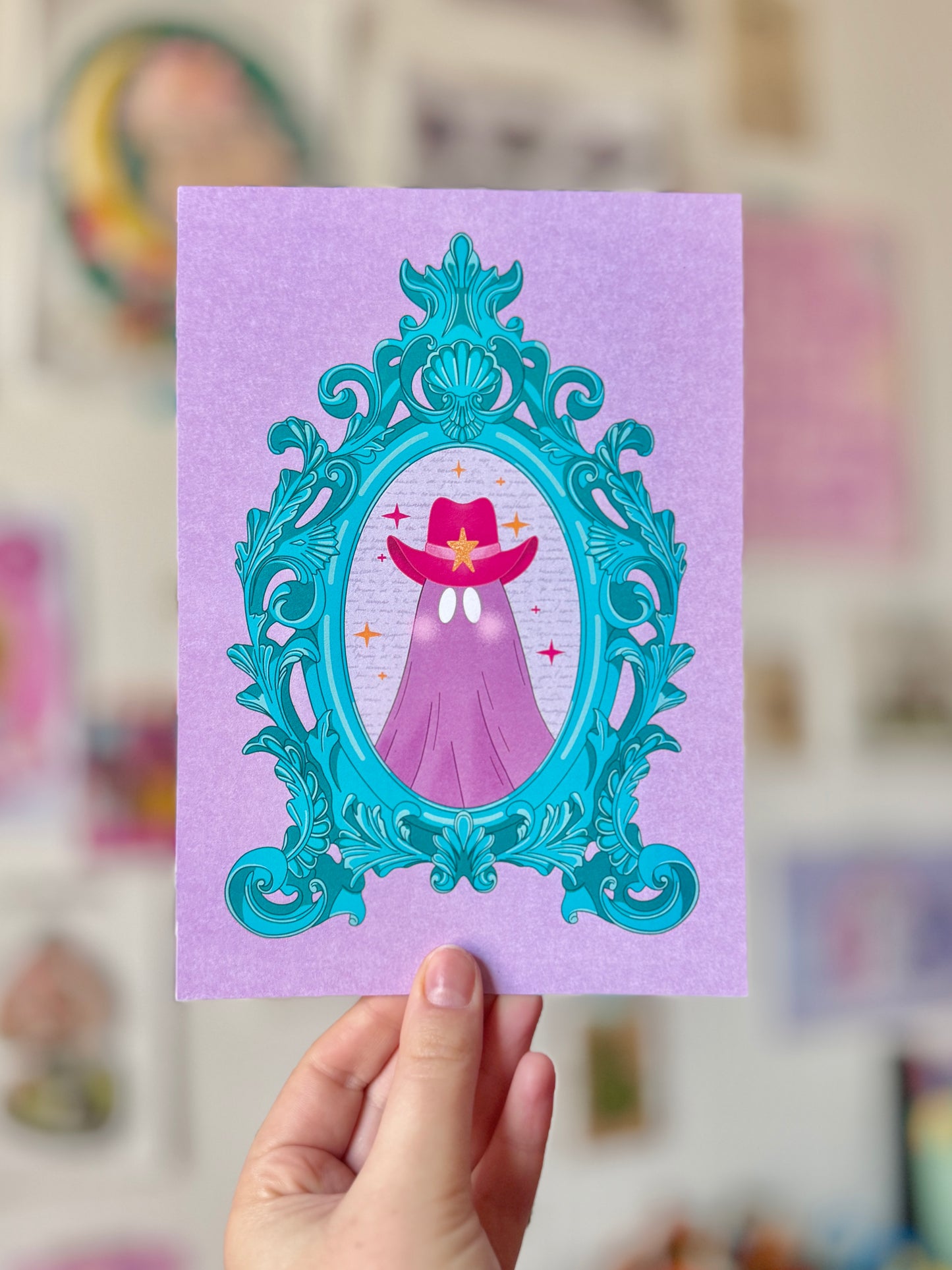 Cowboy Ghost Frame A5 Print