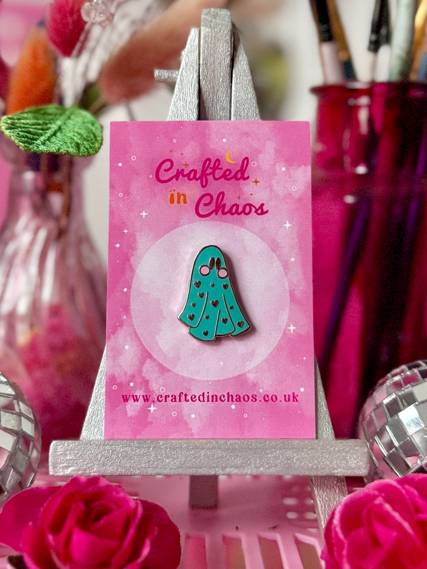 Ghostie Enamel Pin - Teal