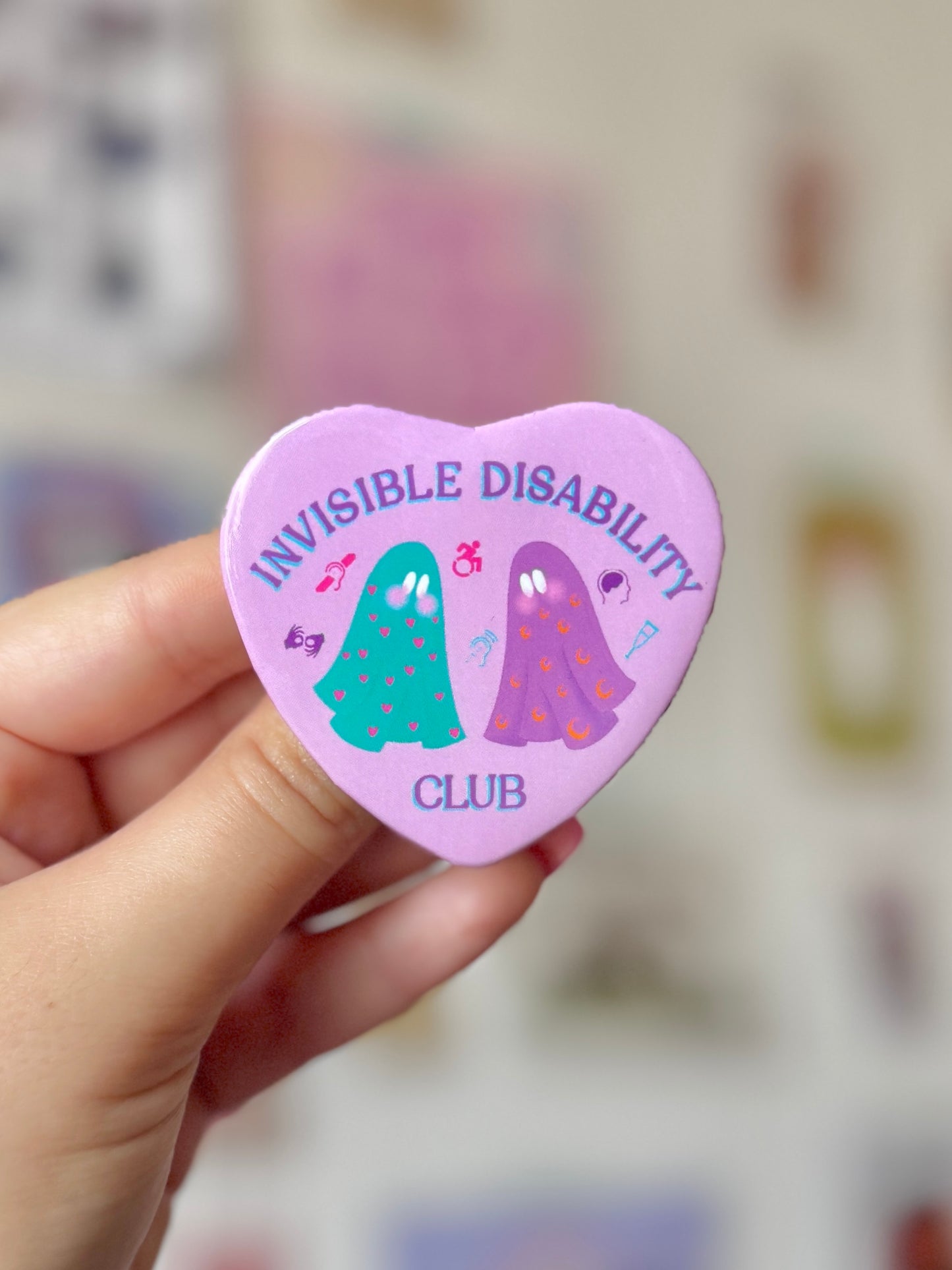 Invisible Disability Club Heart Badge