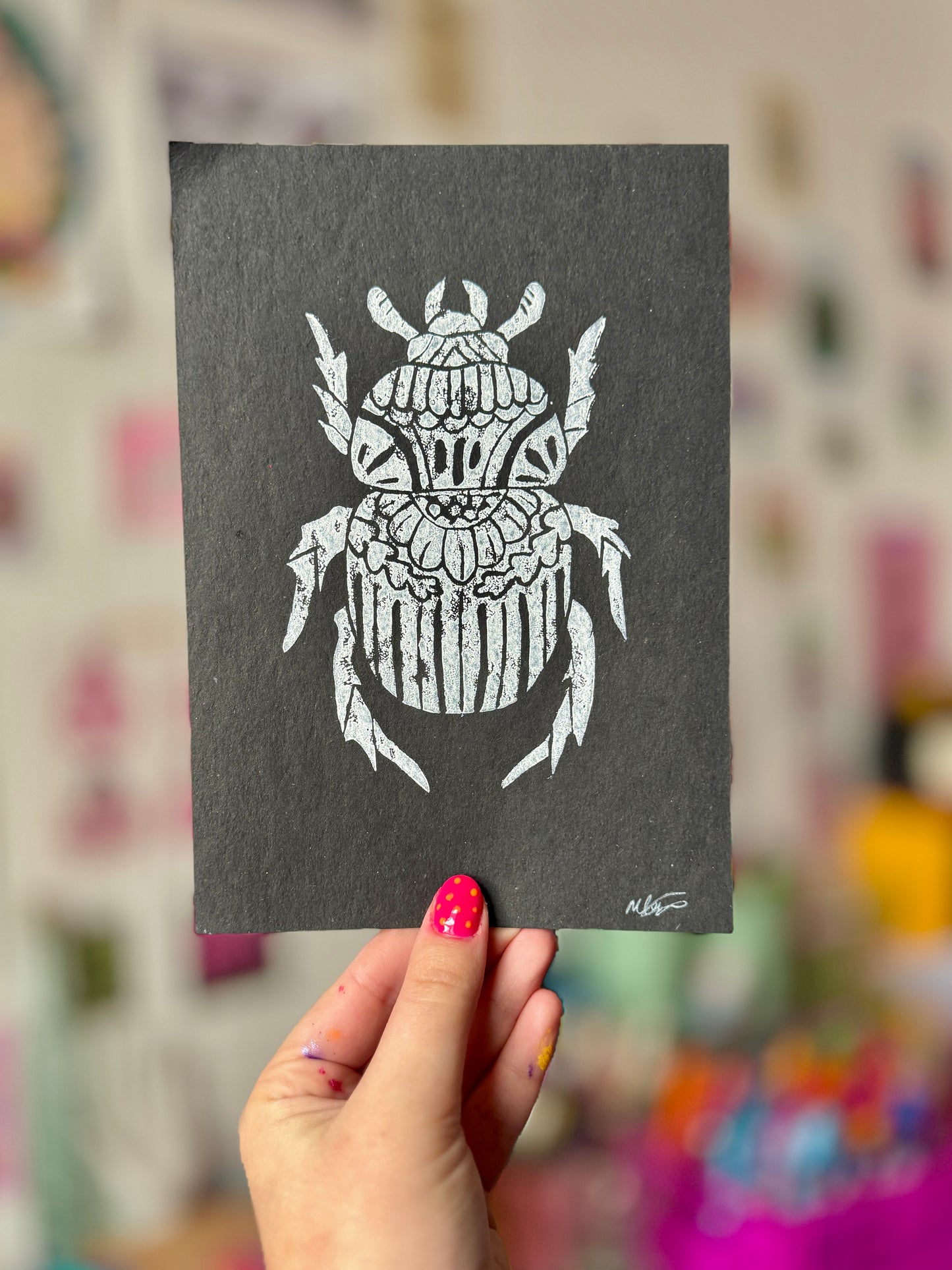 Beetle Lino Print