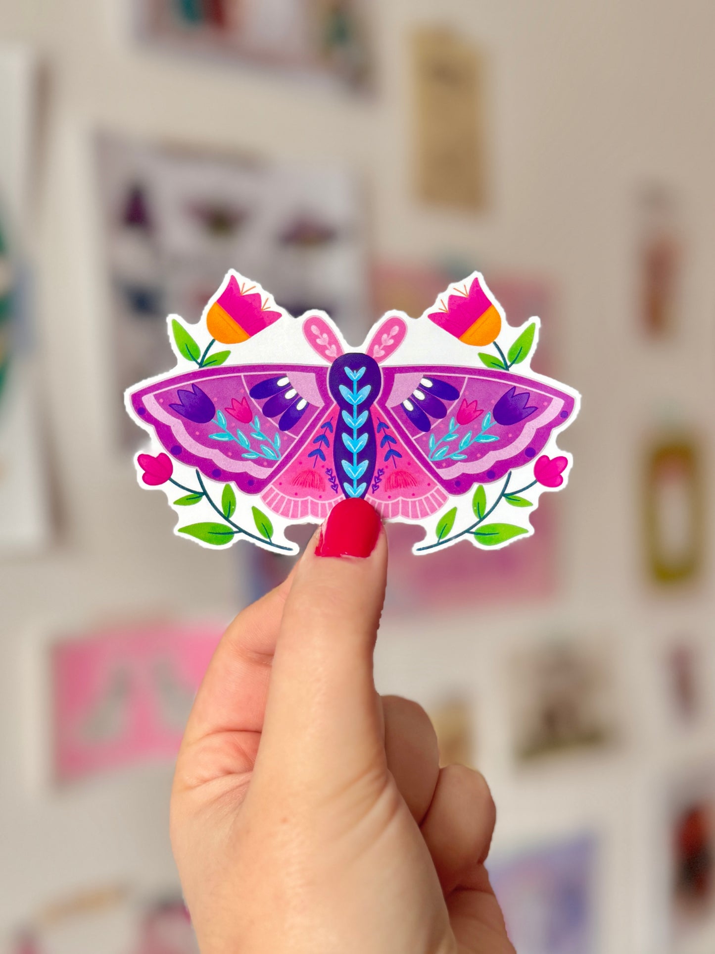 Lilac Moth Sticker