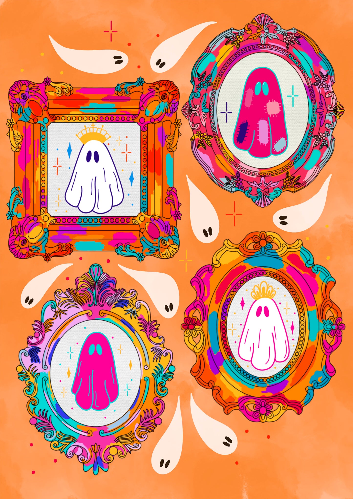 Orange Ghosts A5 Print