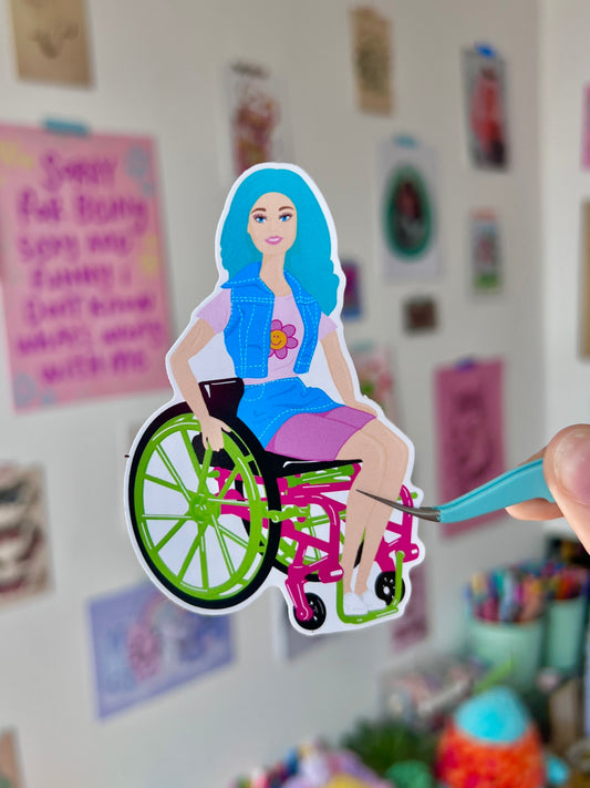 Wheelchair Babe Sticker