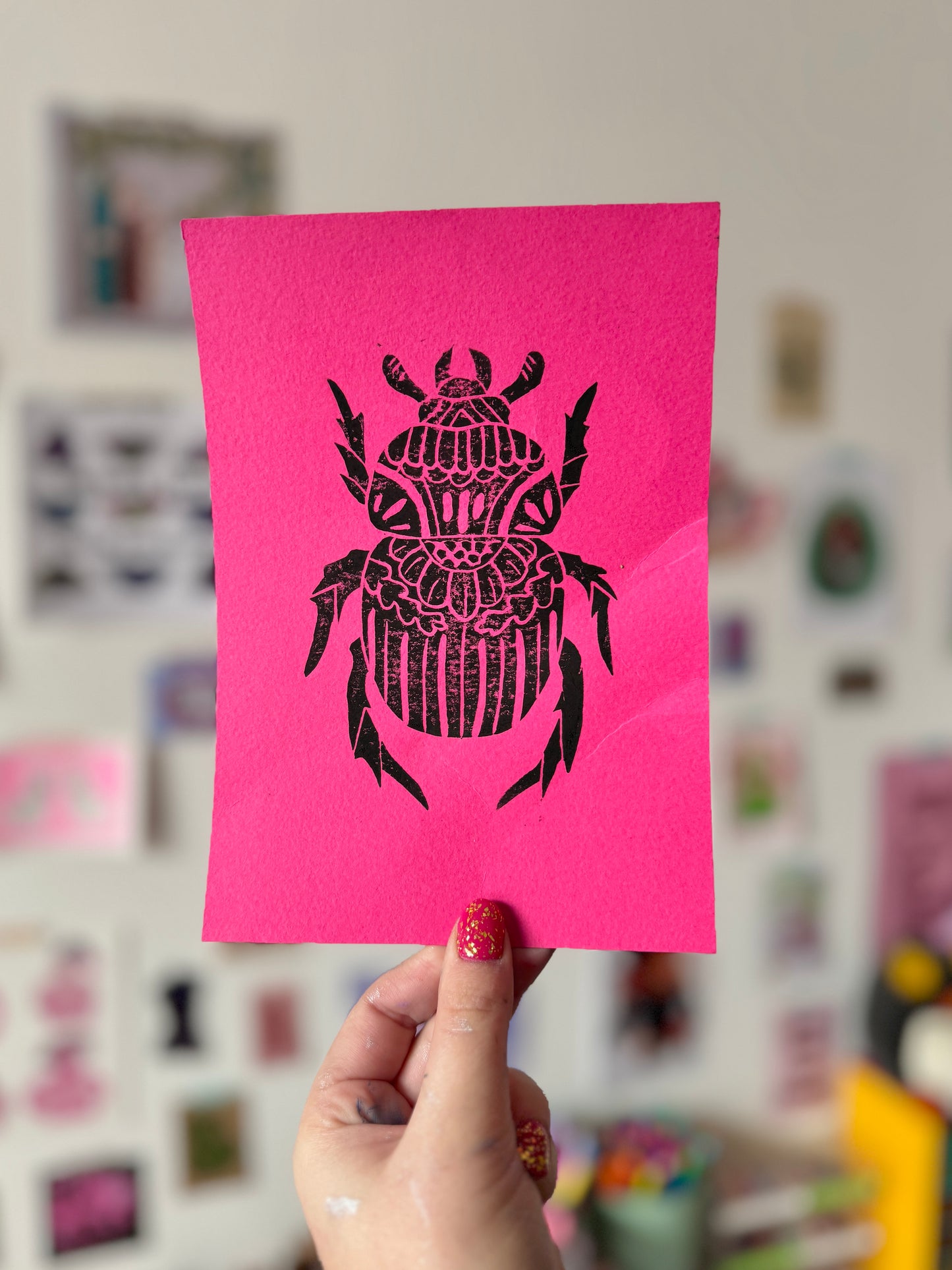 Beetle Lino Print