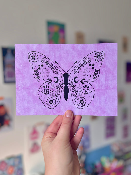 Watercolour Moth A5 Print